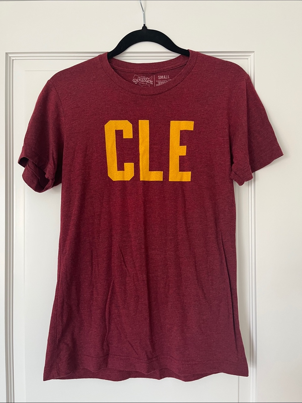 Maroon Short-Sleeve Tee with Gold CLE Lettering